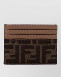 Fendi - Leather Jacquard Cardholder - Lyst