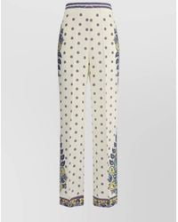 Etro - Silk Wide-Leg Trousers - Lyst