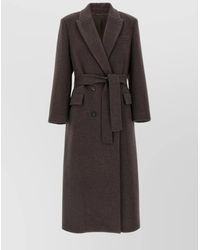 Brunello Cucinelli - Belted Waist Coat With Notched Lapels - Lyst