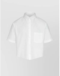 Maison Margiela - Cropped Short-Sleeve Cotton Shirt - Lyst