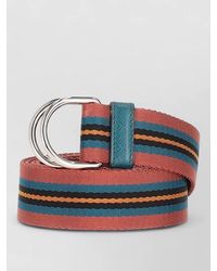 Prada - Signature Striped Calf Leather Adjustable Belt - Lyst
