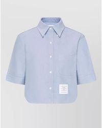 Thom Browne - Cotton Cropped Short-Sleeve Shirt - Lyst