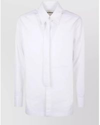 Jil Sander - Tie Shirt With Button Cuffs And Pointed Collar - Lyst