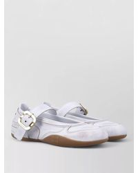 Miu Miu - Leather Ballet Sneakers Sporty Retro Design - Lyst