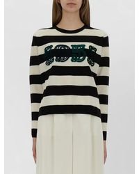 Max Mara - Jersey Top Viterbo Crew Neck Stripes - Lyst