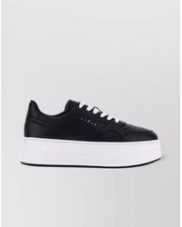 Hogan - Leather Paneled Logo-Print Flatform Sneakers - Lyst