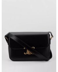 Celine - Leather Triomphe Classique Shoulder Bag - Lyst