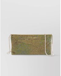 Benedetta Bruzziches - Rectangular Rhinestone Chain Strap Clutch Bag - Lyst