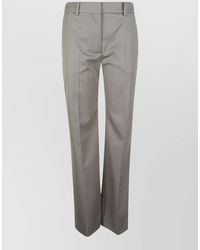 Victoria Beckham - Tailored Straight Leg Trousers Belt Loops Pockets - Lyst