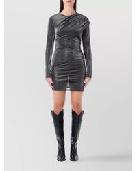Isabel Marant - Metallic Draped Long-Sleeve Mini Dress - Lyst
