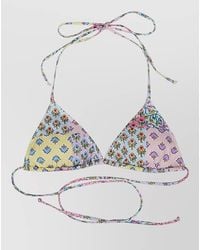 MC2 Saint Barth - Floral-Print Triangle Bikini Top - Lyst