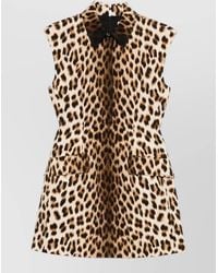Sportmax - Animal Print Mini Dress Bow Pockets - Lyst