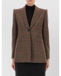Chloé - Wool Slim-Fit Checked Blazer - Lyst