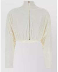 Alaïa - Viscose Blend Jacket Draped Design Neckline - Lyst