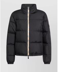 Burberry - Zip-Up Puffer Jacket With Check Detail - Lyst