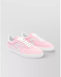 Stuart Weitzman - Round Toe Suede Sneakers With Contrast Heel - Lyst