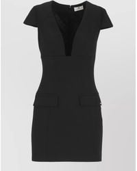 Elisabetta Franchi - V-Neck Short-Sleeve Mini Dress - Lyst