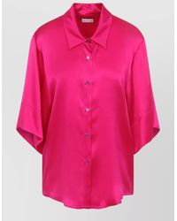 Dries Van Noten - Clea Shirt Collared Neck Satin Finish - Lyst