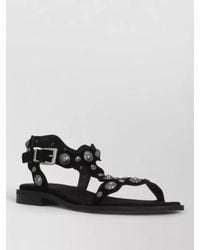Ash - Suede Leather Flat Sandals Ankle Strap - Lyst