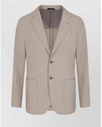 Giorgio Armani - Linen Single-Breasted Blazer - Lyst