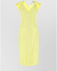 Bottega Veneta - Embellished V-Neck Midi Dress - Lyst