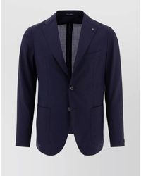 Tagliatore - Front Pockets Notch Lapel Single-Breasted Jackets - Lyst