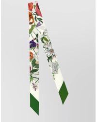 Gucci - Flora Print Silk Twill Floral Scarf - Lyst