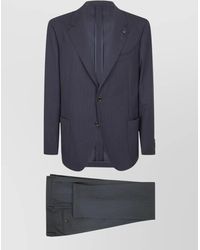 Lardini - Virgin Wool Pinstriped Single Breasted Suit - Lyst