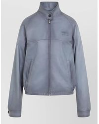 Miu Miu - Lamb Leather Single Breasted Jacket - Lyst