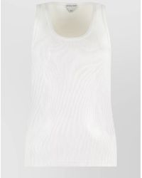 Bottega Veneta - Ribbed Sleeveless Top With Scoop Neck - Lyst