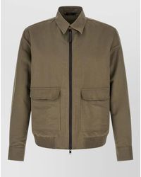 Brioni - Linen Cotton Blouson Jacket Buttoned Cuffs - Lyst