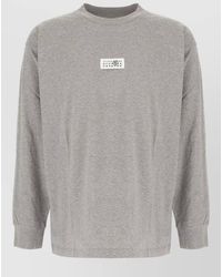 MM6 by Maison Margiela - Cotton Crew Neck Long Sleeve T Shirt - Lyst