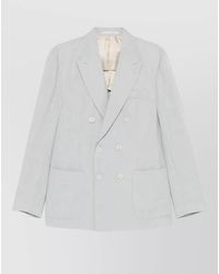Eleventy - Linen Double Breasted Suit Peak Lapels - Lyst