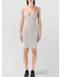 MM6 by Maison Margiela - Stretch V-Neck Sleeveless Mini Dress - Lyst