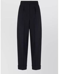 Max Mara - Virgin Wool High-Rise Cropped Tailored Trousers - Lyst