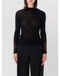 Lanvin - Textured High-Neck Long-Sleeve Wool Sweater - Lyst