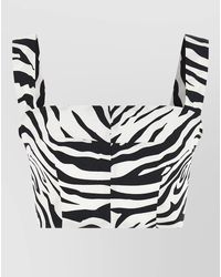 Dolce & Gabbana - Zebra Print Cropped Square Neck Bustier Top - Lyst