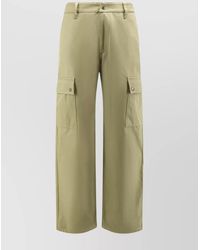 Burberry - Cotton Trousers With Logo Embroidery - Lyst