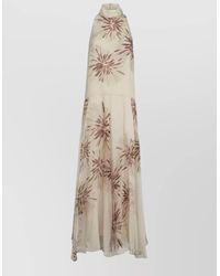 Brunello Cucinelli - Silk Sleeveless Floral-Print Maxi Dress - Lyst