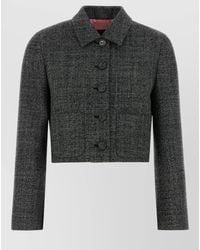Gucci - Wool Blazer Cropped Collar Long Sleeves Pockets - Lyst