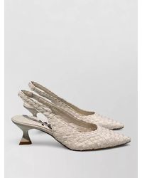 LA ROSE - Carol Slingback Pumps Kitten Heel Woven - Lyst