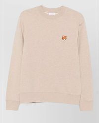Maison Kitsuné - Fox Head Cotton Crewneck Logo Sweatshirt - Lyst