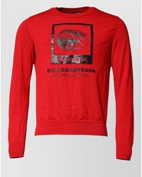 Dolce & Gabbana - Eye Print Crew Neck Pullover Sweater - Lyst