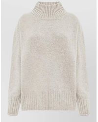 Malo - High Neck Top Ribbed Cuffs Hem - Lyst