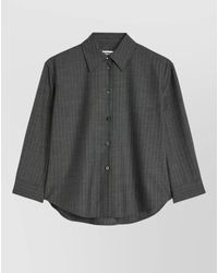 Jil Sander - Wool Shirt Tailored Relaxed Fit Stripes - Lyst