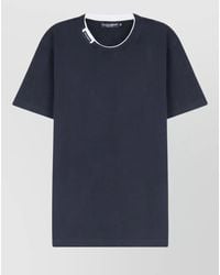 Dolce & Gabbana - Cotton Crew Neck T Shirt Contrasting Trim - Lyst
