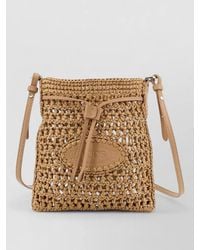 Tod's - Raffia Bucket Crossbody Bag Crochet Motif - Lyst