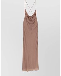 Pinko - Rhinestone-Embellished Draped Open-Back Midi Dress - Lyst