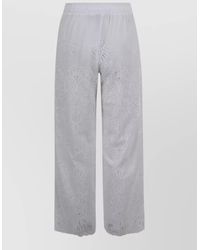 ERMANNO FIRENZE - Wide Leg Sheer Cotton Trousers Tassels - Lyst