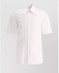 Maison Margiela - Pointed Collar Shirt With Short Sleeves And Side Slits - Lyst